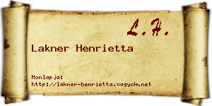 Lakner Henrietta névjegykártya